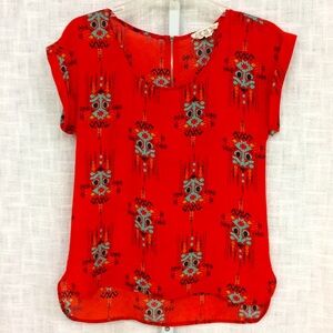 Pink Rose Small Slip On Aztec Design Cap Sleeve